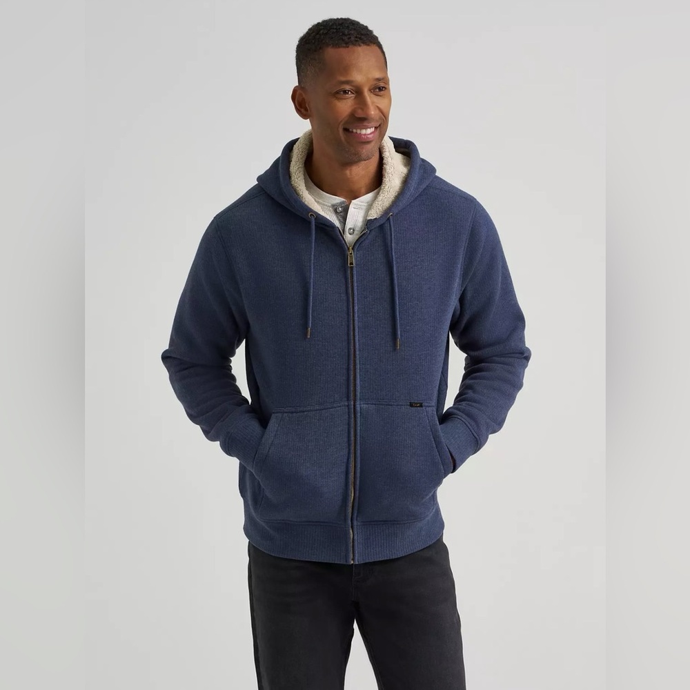Lee Men's Blue Zip-Up Hoodie